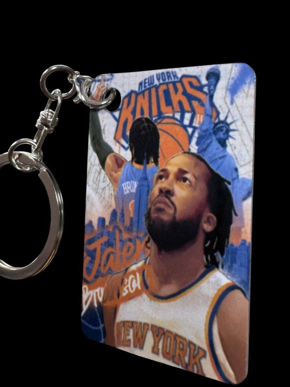 Jalen Brunson New York Knicks Metal Keychain, Basketball Fan Collectible Keyring